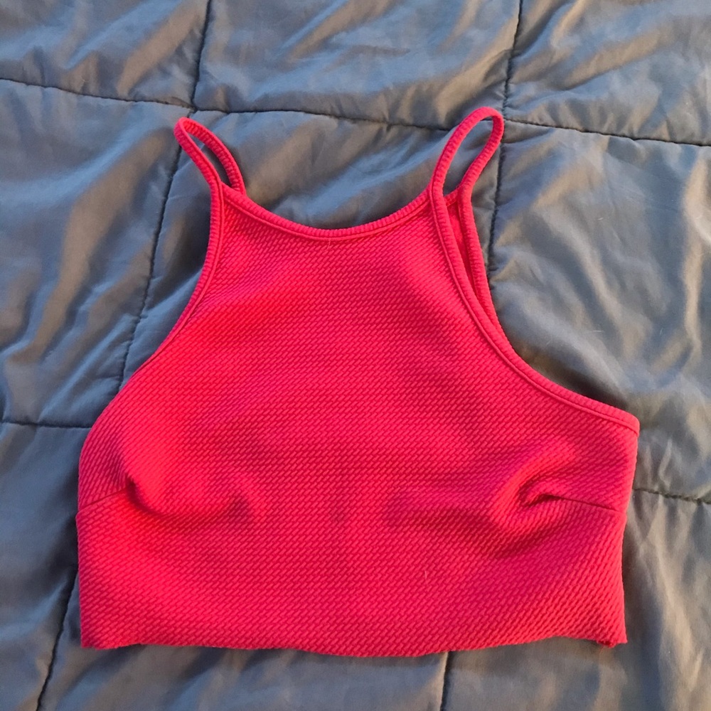 Cropped rose colored tank top
